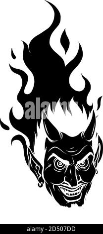 Smiling devil face. Vector illustration. image design Stock Vector