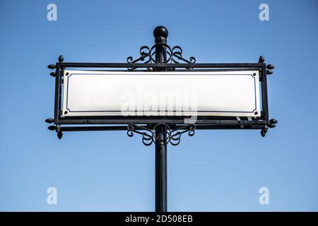 Empty sign with a black vintage decorative metal frame Stock Photo