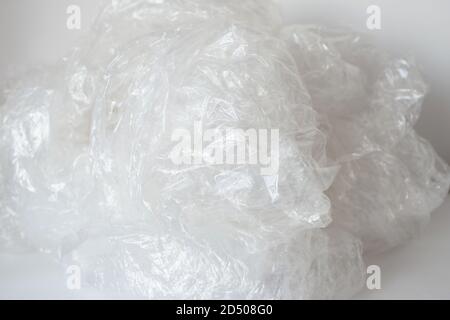 Clear cellophane tape on a white background Stock Photo