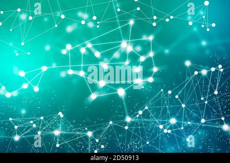 Connection technologies backdrop. Wireless concept. 3D Rendering. Abstract connected dots. Stock Photo
