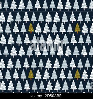 Merry christmas and happy new year seamless pattern with winter landscape Stock Vector