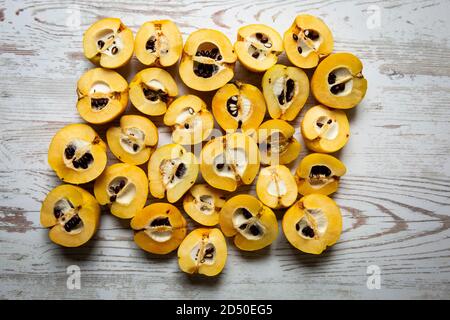 Japanese Quince, Jelly making Stock Photo