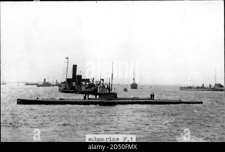 Britisches U Boot, Royal Navy, HMS F 1 | usage worldwide Stock Photo