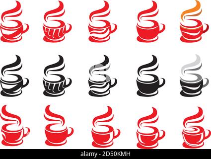 vector logo of coffe in cup Stock Vector