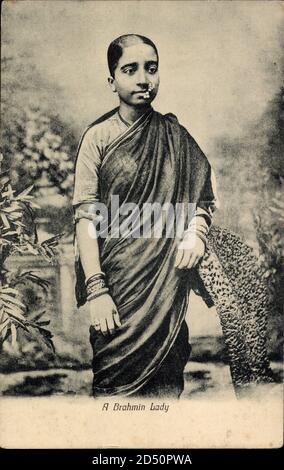 Indien, A Brahmin Lady, Inderin, Gesichtsschmuck, Gewand | usage worldwide Stock Photo