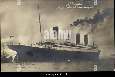 White Star Line, Titanic, der gesunkene Ozeandampfer, 14 April 1912 | usage worldwide Stock Photo