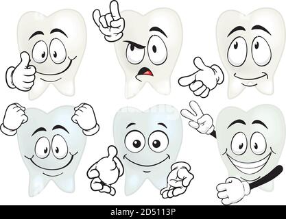Vector set of drawings with tooth mascots Stock Vector Image & Art - Alamy