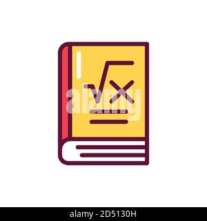 Maths book color line icon. Outline pictogram for web page, mobile app, promo Stock Vector