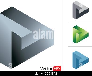 Impossible geometry object isolated on white background. Vector abstract. Stock Vector