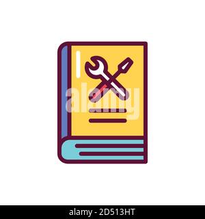 Repair knowledge book color line icon. Vector illustration Stock Vector