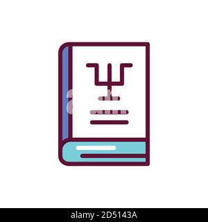 Psychology book color line icon. Vector illustration Stock Vector
