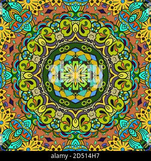 Seamless tracery tile mehndi design Stock Vector