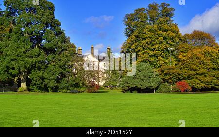 Autumn trees in sunshine at Rozelle Park Ayr, South Ayrshire Scotland Stock Photo