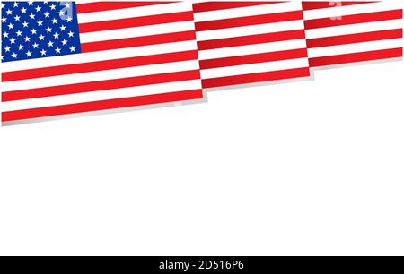 American flags banner background with empty space for text. Stock Vector