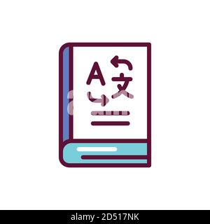 Vocabulary color line icon. Vector illustration. Outline pictogram Stock Vector