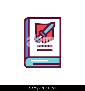 History book color line icon. Vector illustration Stock Vector