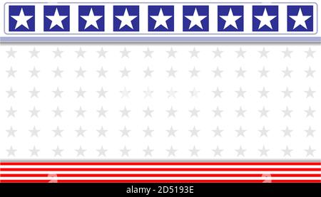 Abstract American flag decoration banner background with copy space for your text. Stock Vector
