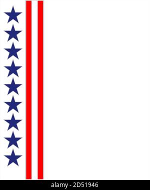 American flag symbols stars ribbon border with empty space for your text. Stock Vector
