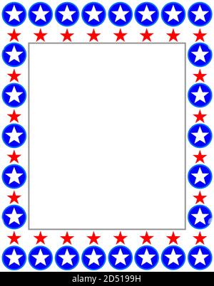 American flag stars border with empty space for your text. Stock Vector