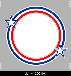 Abstract round Usa flag symbols frame with copy space for your text. Stock Vector