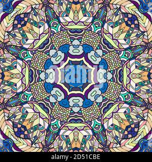Seamless tracery tile mehndi design Stock Vector