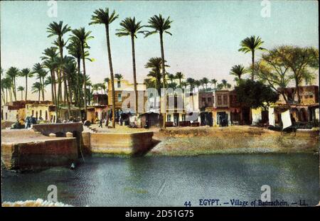 Badrachein in Ägypten Afrika, Blick auf die Altstadt umgeben von Palmen | usage worldwide Stock Photo