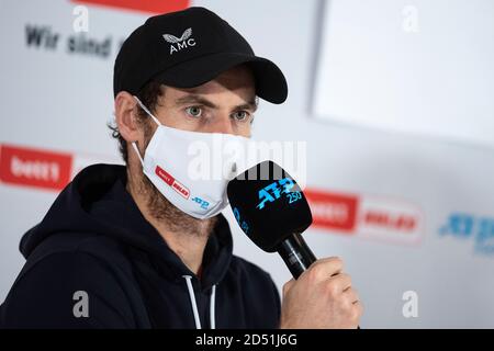 Cologne, Germany. 12th Oct, 2020. Tennis: ATP Tour, singles, men. Andy Murray (Great Britain) speaks during a press conference. Credit: Marius Becker/dpa/Alamy Live News Stock Photo