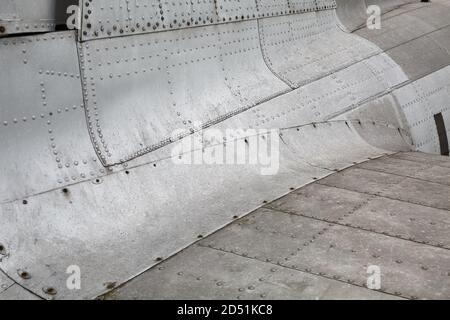 Old airplane body structure detail Stock Photo