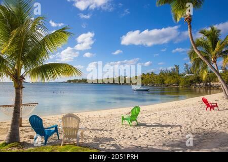 Bahamas, Abaco Islands, Great Guana Cay, Sunset beach Stock Photo