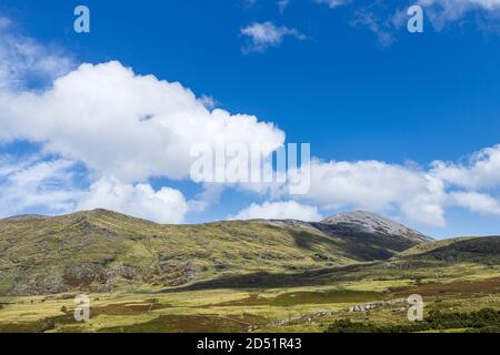 Croagh Patrick mountain seen from the eastern side, view from Derrymore, County Mayo, Ireland Stock Photo