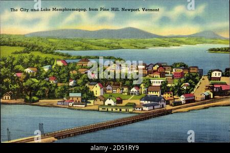 Newport Vermont, City, Lake Memphremagog, Pine Hill | usage worldwide Stock Photo