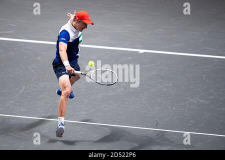 Cologne, Germany. 12th Oct, 2020. Tennis: ATP Tour, singles, men, 1st round, Hurkacz (Poland) - Polmans (Australia). Marc Polmans in action. Credit: Marius Becker/dpa/Alamy Live News Stock Photo