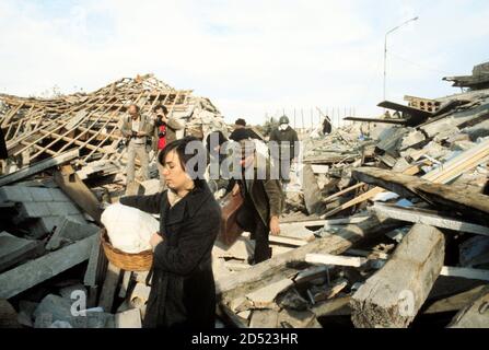 - terremoto in Irpinia (novembre 1980)....- earthquake in Irpinia (November 1980).. Stock Photo