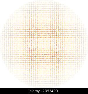 Abstract geometric circle element structure made of small line parts. Colorful circle of line grid, mesh, grating and lattice. Orange, yellow circle v Stock Vector