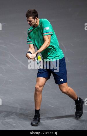 Cologne, Germany. 12th Oct, 2020. Tennis: ATP Tour, singles, men, 1st round, Hurkacz (Poland) - Polmans (Australia). Hubert Hurkacz in action. Credit: Marius Becker/dpa/Alamy Live News Stock Photo