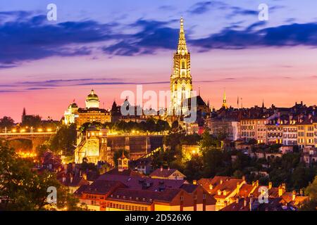 Bern Minster or Berner Munster is a Swiss Reformed cathedral in the old city of Bern in Switzerland Stock Photo