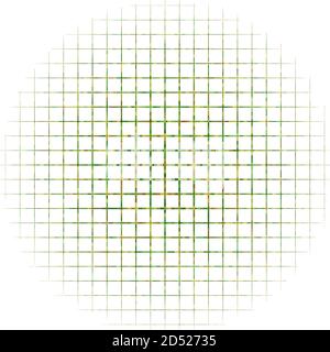Abstract geometric circle element structure made of small line parts. Colorful circle of line grid, mesh, grating and lattice. Green circle vector ill Stock Vector