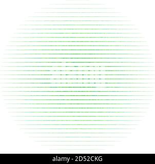 Abstract geometric circle element structure made of small line parts. Colorful circle of line grid, mesh, grating and lattice. Green circle vector ill Stock Vector
