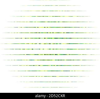 Abstract geometric circle element structure made of small line parts. Colorful circle of line grid, mesh, grating and lattice. Green circle vector ill Stock Vector
