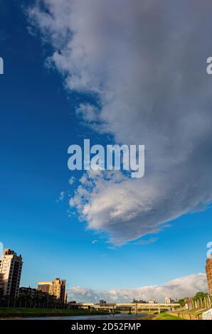 Afternoon view of the ChengMei Bridge at Taipei, Taiwan Stock Photo