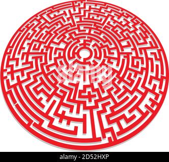 Solvable 3D maze, labyrinth, puzzle game vector illustration Stock ...