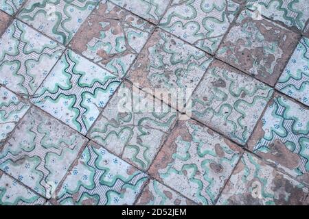 Palermo: detail of the old pavement of the Cloister of the Monastery of Santa Caterina d'Alessandria Stock Photo