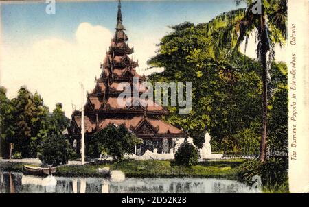 Kalkutta Indien, The Burmese Pagoda in Eden Gardens, See, Boot | usage worldwide Stock Photo