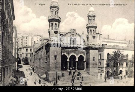 Alger Algerien, La Cathedrale et le Palais d'Hiver, Straßenpartie ...