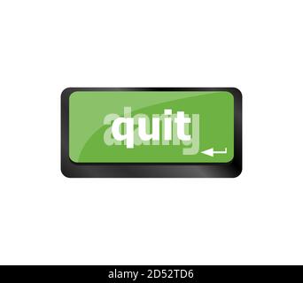 quit button on internet computer keyboard key Stock Photo