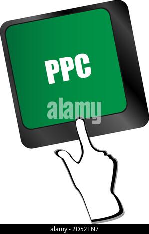 PPC (Pay Per Click) Concept. Button on Modern Computer Keyboard Stock Photo