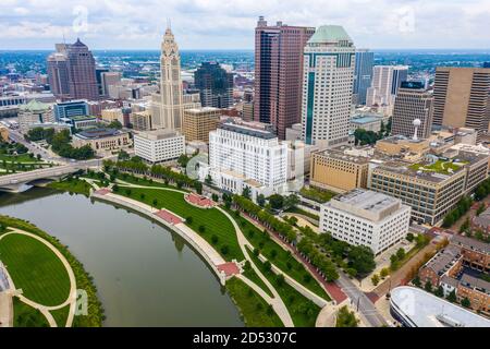 Downtown skyline, Columbus Ohio Stock Photo