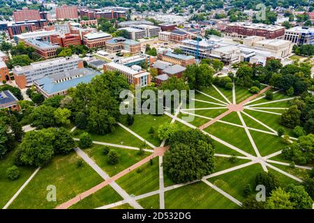 Campus, The Oval, Ohio State University, Columbus, Ohio Stock Photo