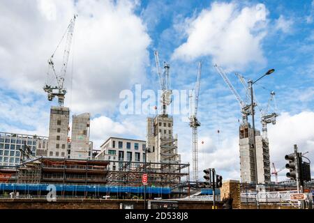 New buildings being erected in the ongoing King's Cross redevelopment, London, UK Stock Photo
