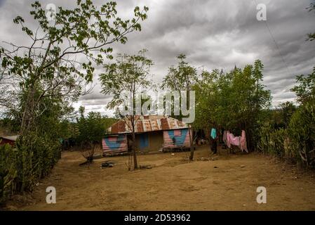 Haiti rural wooden house Stock Photo